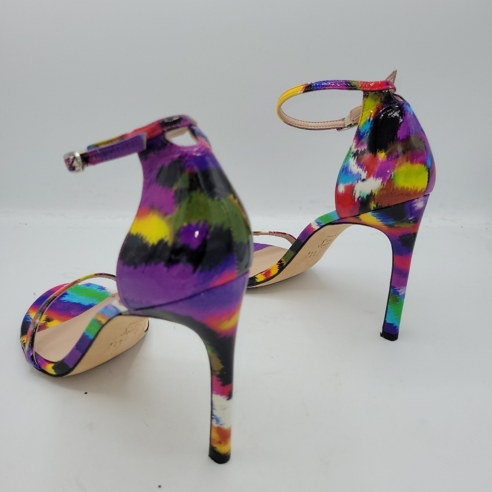 Stuart Weitzman Strappy Multi Color High Heels Size 8.5 M - Picture 7 of 14